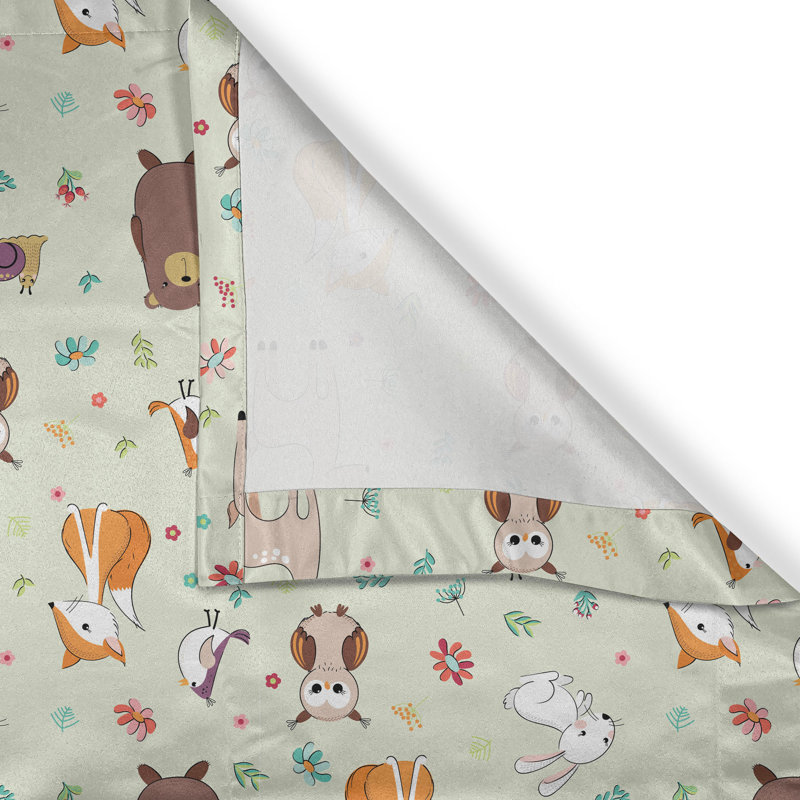 Rustic curtain, childish forest concept, multi -colored
