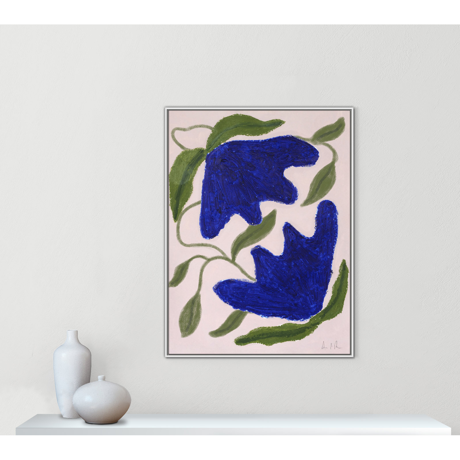 Colette "Blue Anemones No. 02" Print, 49.5" H x 37.5" W, White