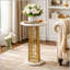Table d'appoint décorative moderne avec plateau en marbre blanc et base en aluminium complexe pour l'élégance du salon