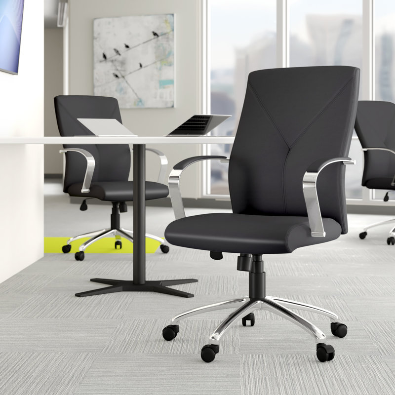 Leather Conference Chair, Black