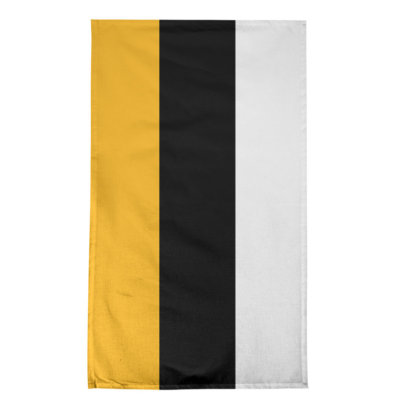 Serviette de thé hockey Anaheim, Sergé de coton, Pittsburgh Gold / noir / blanc