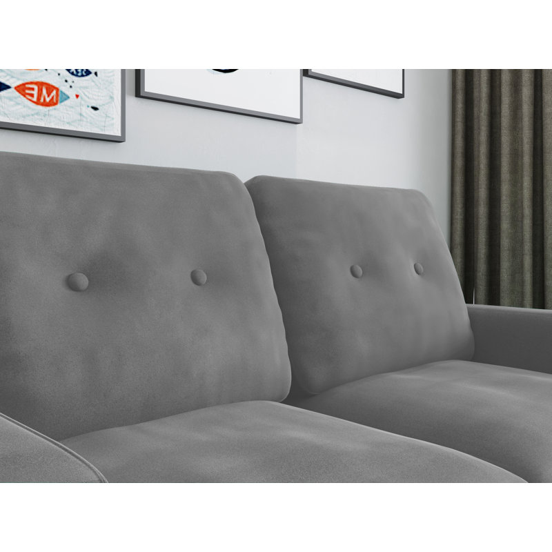 Causeuse 58 po, Velours gris