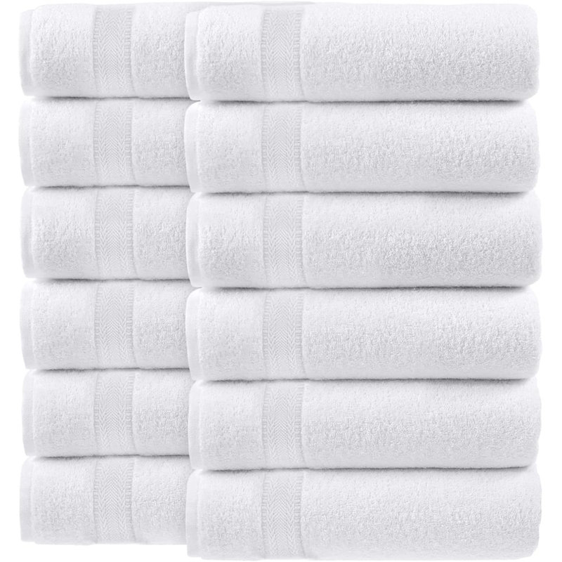 Ensemble de débarbouillettes de luxe blanc, serviettes de bain, 13 x 13 po