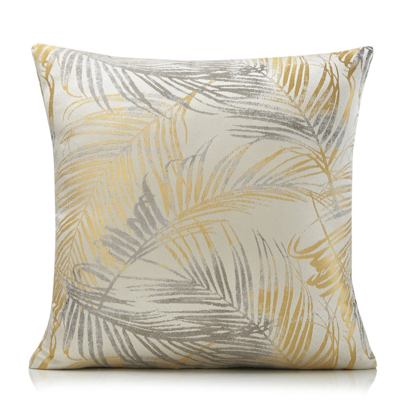 Porphyrion Fiji Floral Square Scatter Cushion Cover, Ochre, 55cm H x 55cm W x 1cm D