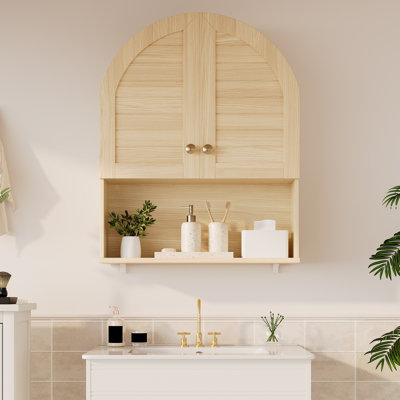 Arched Bathroom Wall Cabinet, Farmhouse Bathroom Medicine Cabinet Mirror Cabinet with Storage, Over The Toilet Storage Cabinet