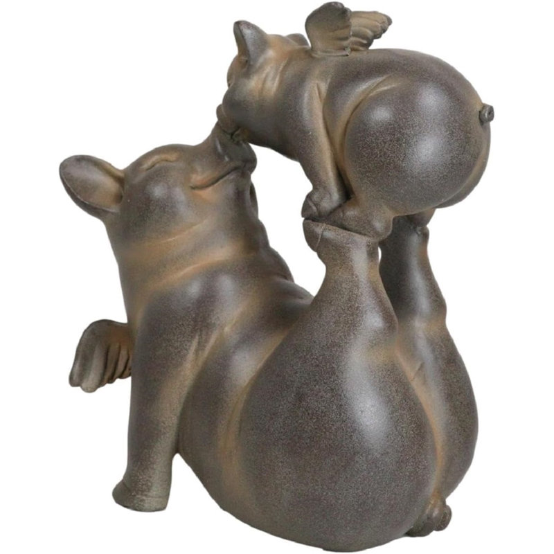 Figurine de cochon rustique