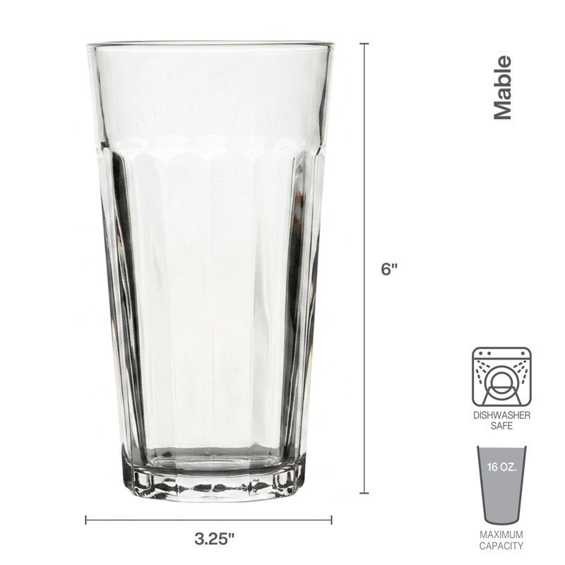 Mikasa Mable Highball Glass Set, 16 Ounce