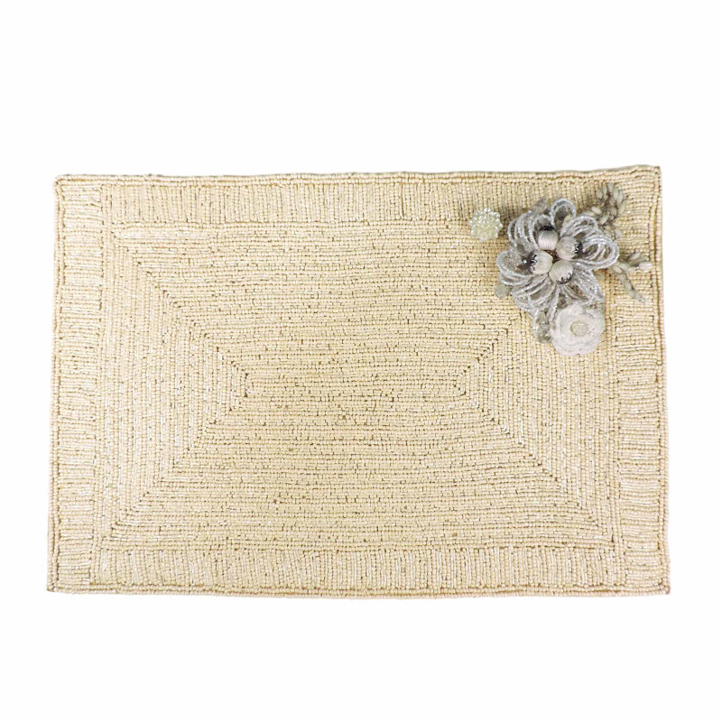 Glass Beads Embroidered Rectangle Placemat
