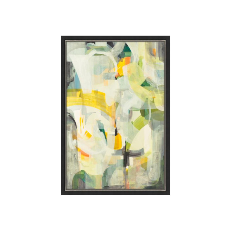 Green Urban Painting by Sara Brown, Knife Gel, 45" H x 30" W x 1.5" D