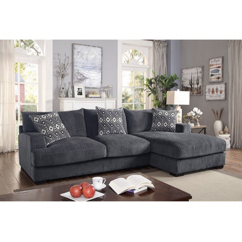 Hetman 115.25" Wide Chenille Sofa & Chaise, Left Hand Facing
