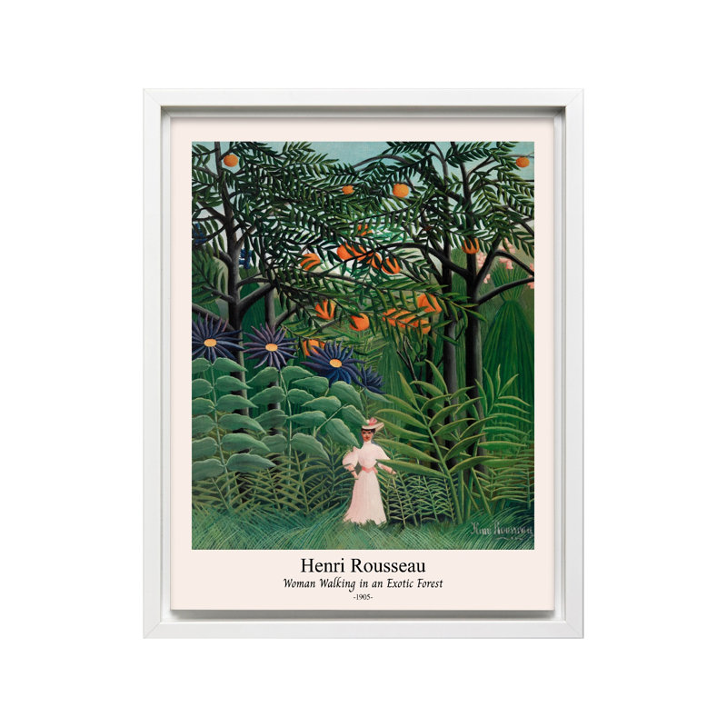 Henri Rousseau - Femme qui marche, 24"H x 32"W, Canvas, White Framed