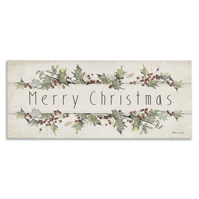 Merry Christmas Sentiments Winter Holly Florals