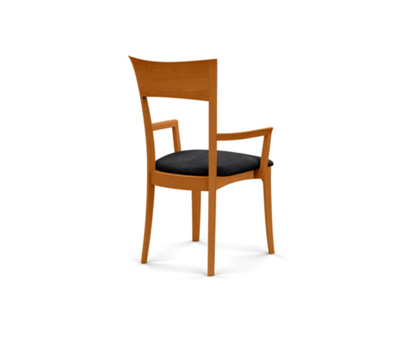 Ingrid Upholstered Arm Chair, Natural Cherry, Microseude Onyx