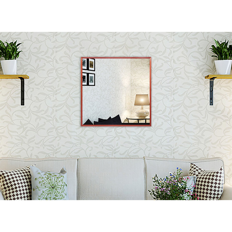 Derosier Metal Flat Wall Mirror, Spice, 20.5'' x 20.5''