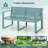 Patio Loveseat 2-Person Bench w/ Curved Backrest Slatted Design for Backyard Blue-1345272352