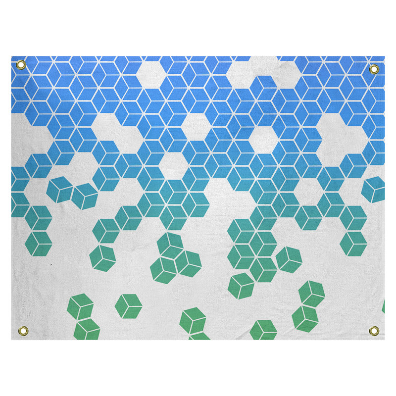 Avicia Polyester Tapestry, 27.5" H x 37.5" W, Blue/White, Indoor
