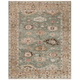 Oriental Hand-Knotted Wool Sage / Taupe Area Rug