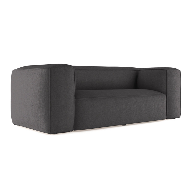 Canapé surdimensionné Varick, H 30 po x l 84 po x P 47 po, Velours écrasé graphite, Brun foncé