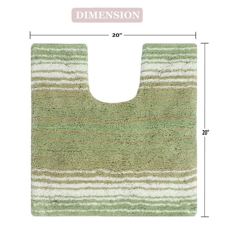 Tapis en U lavable à la machine 100% coton de la collection Gradiation, Sauge