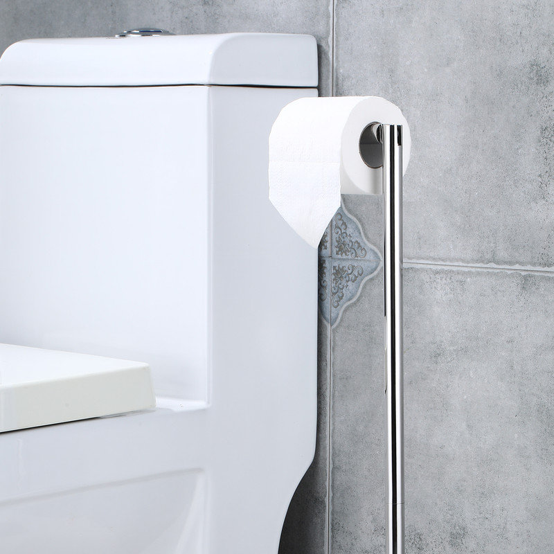 Porte-papier hygiénique sur pied SUS304, Chrome