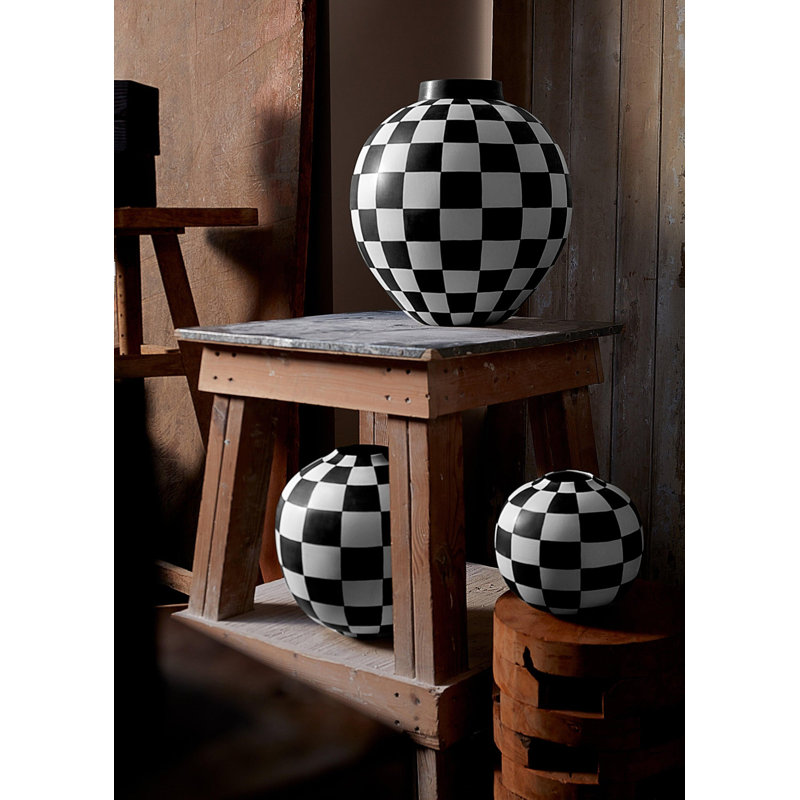 Damier Handmade Porcelain China Table Vase