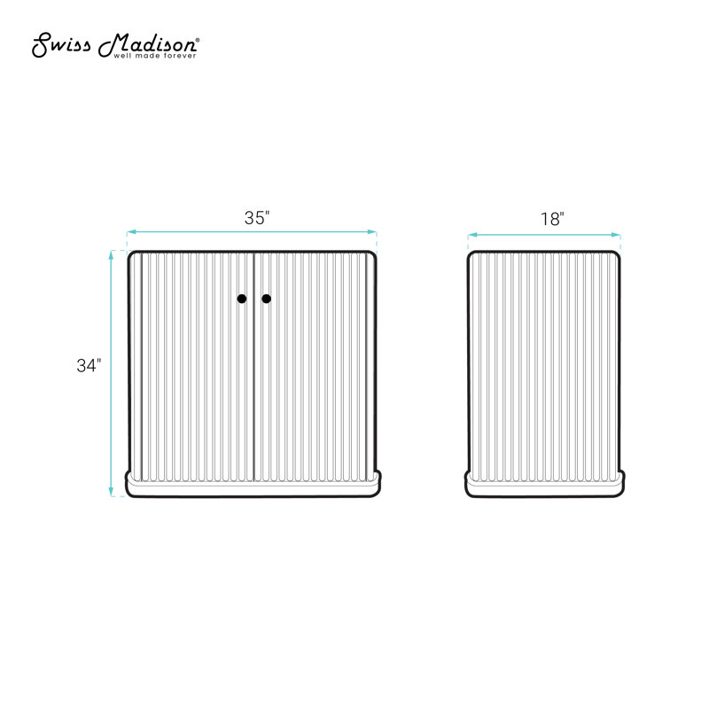 Armoire de meuble-lavabo sur pied 36 po Lafayette, Brun