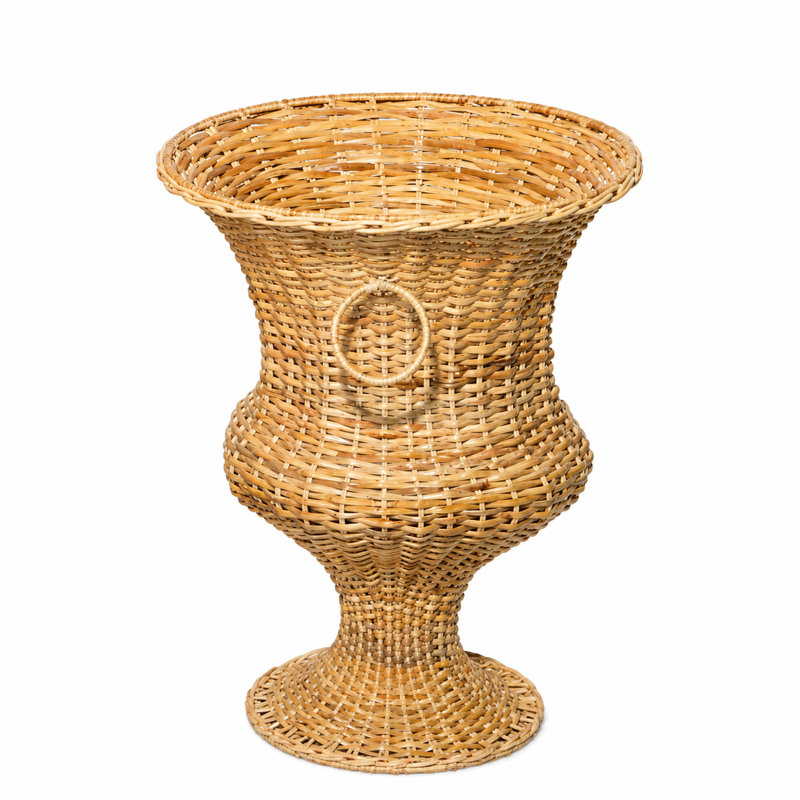 Round Wicker Urn