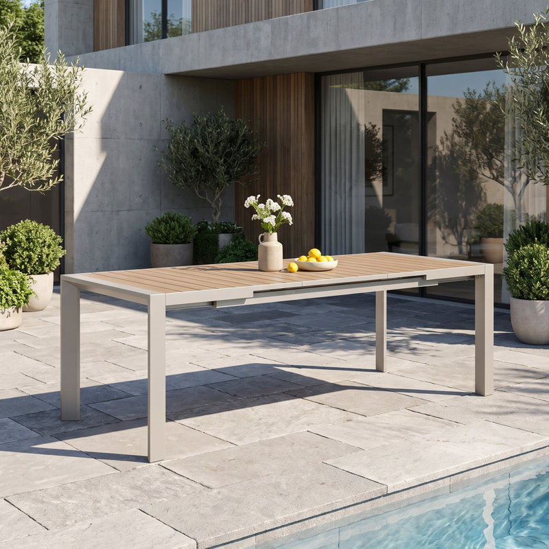 Table extensible extérieure en aluminium pour patio, Flaxen