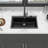 Quartz Kitchen Sink - 33X22" Black Granite Composite Drop In Kitchen Sink