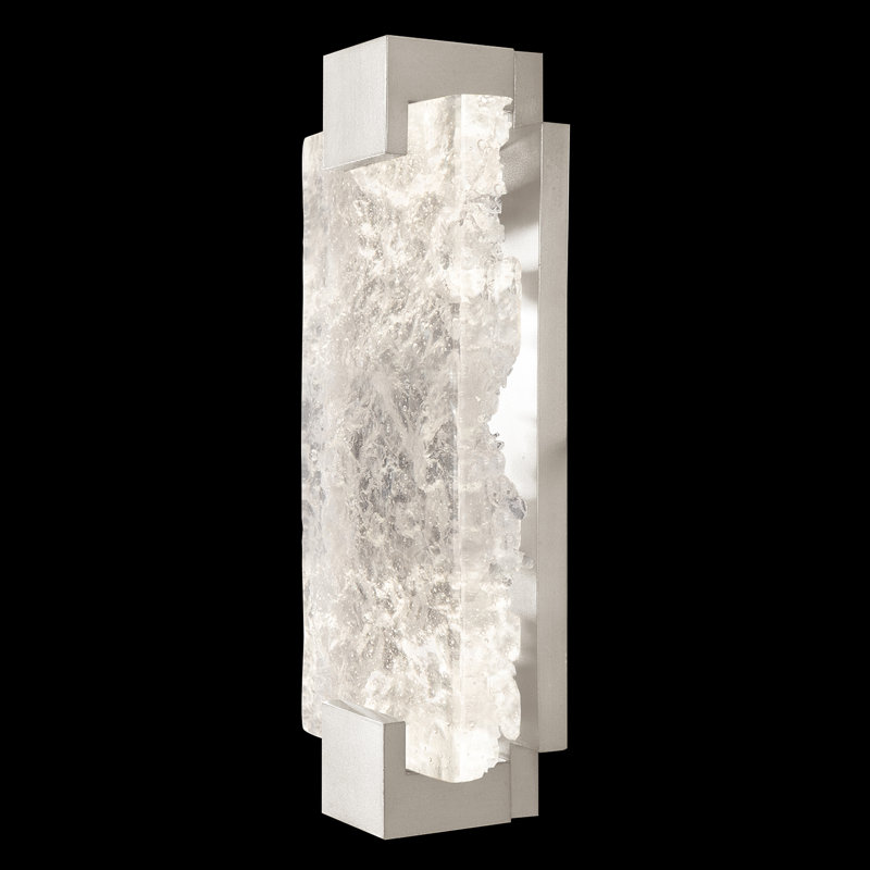 Terra LED Flush Mounted Sconce, Silver, Clear, 15.75" H x 6.25" W x 3.5" D