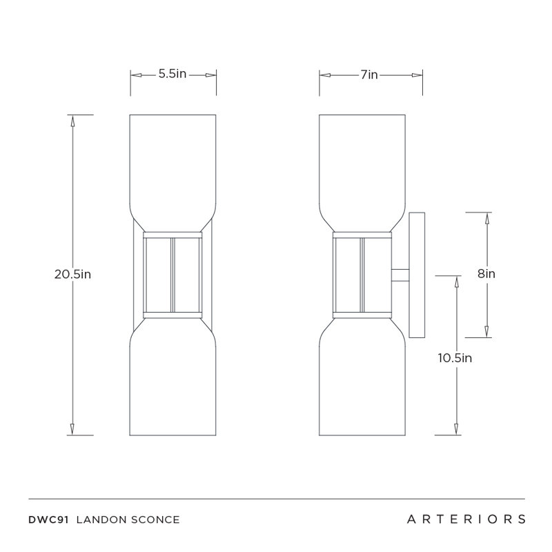Landon 2 - Light Armed Sconce