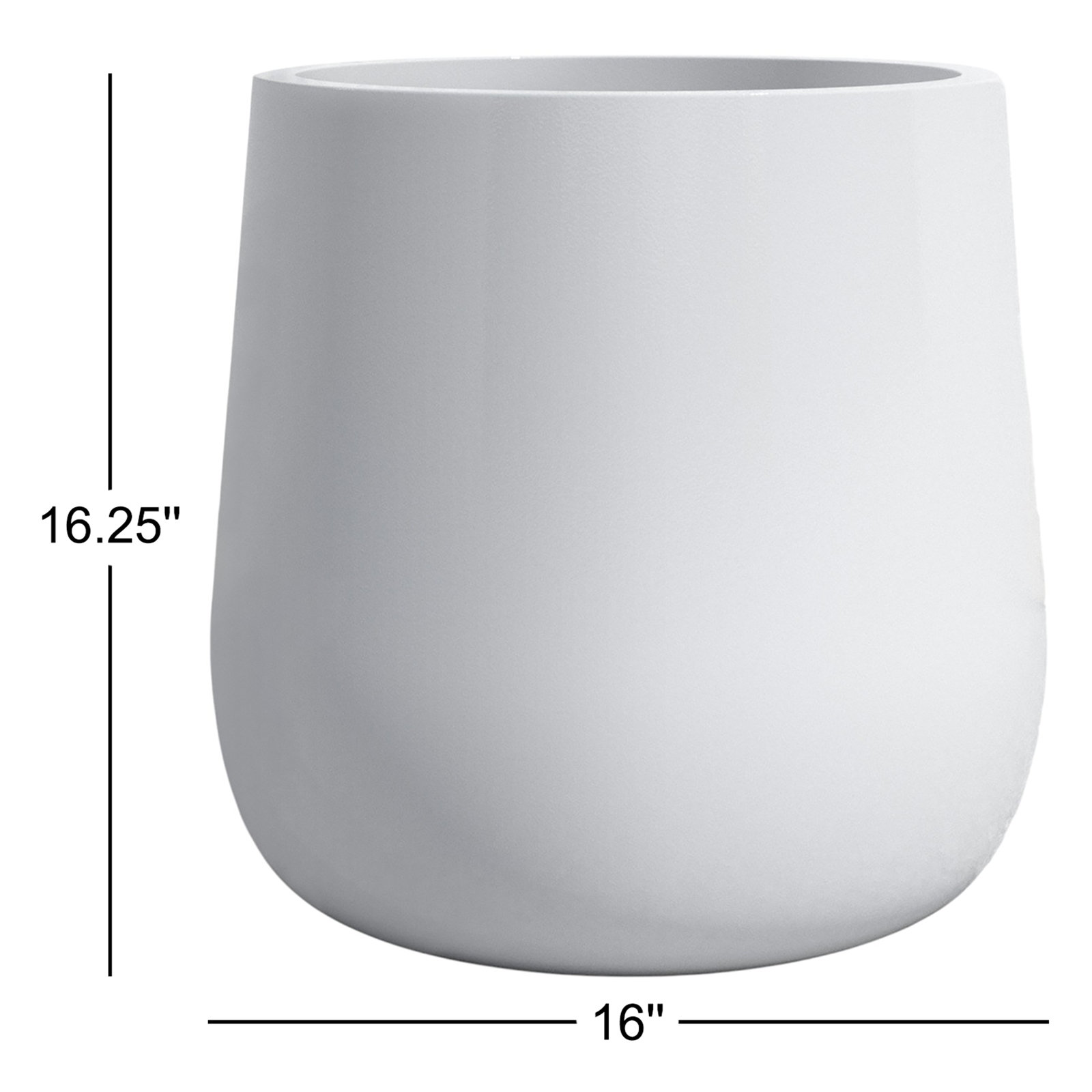 Steuben Pot Planter, 16.25" H x 16" W x 16" D, White