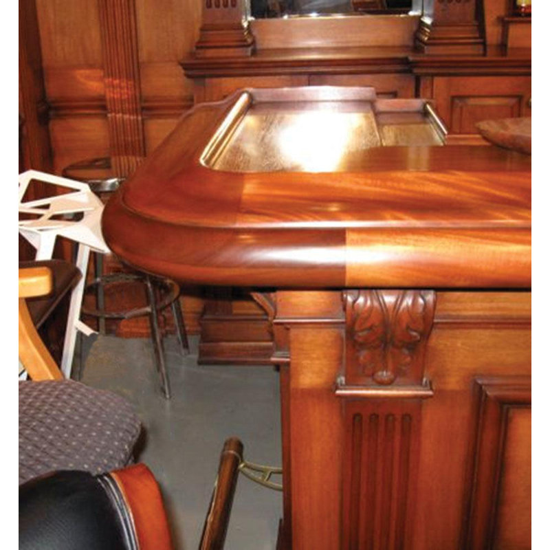 Unfinished Red Oak Wooden Arm Rest Moulding for Bars