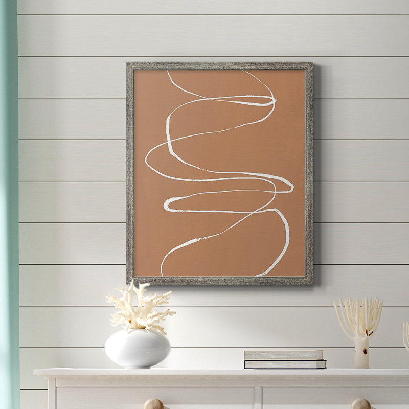 «Terracotta Drift I», toile encadrée de qualité supérieure - prête à être accrochée, Gris, H 24 po x l 20 po