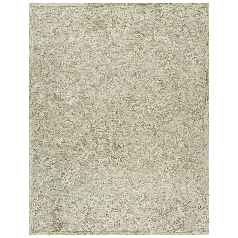 Tapis de couleur unie en coton touffeté à la main Blossom, Rectangle 8 pi 0 po x 10 pi 0 po