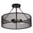 3-Light Matte Black Drum Farmhouse Semi-Flush Mount