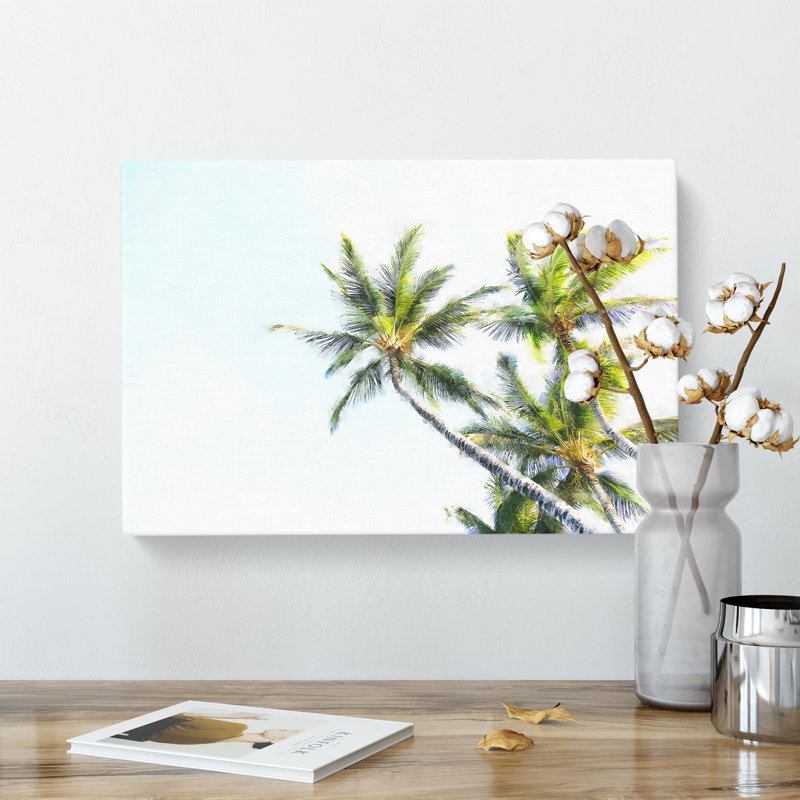 Tropical Palm Trees - Wrapped Canvas Painting, 40cm H x 60cm W x 3cm D