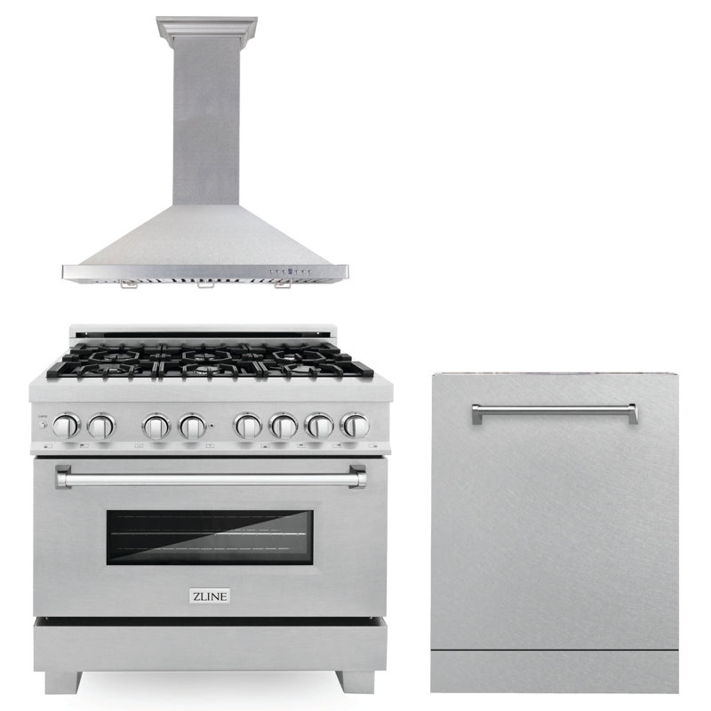 Cuisinière, hotte et lave-vaisselle 36 po Zline
