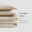 Ensemble de literie pour grand lit, jacquard botanique en mélange de coton, beige