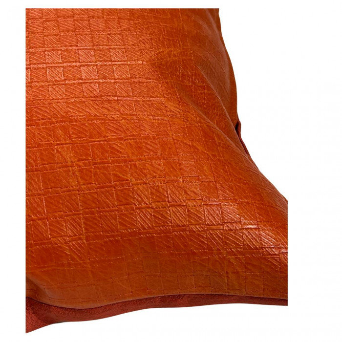 Coussin en velours Pasargad, H 16 po x l 16 po, Carré, Orange affleurant