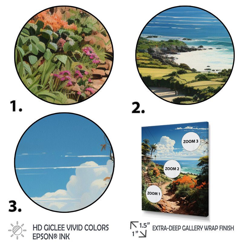 «Aliaskar Coastaltropical Tropical Paradise Pastoral II», reproduction sur toile, H 32 po x l 24 po x P 1 po, Toile tendue