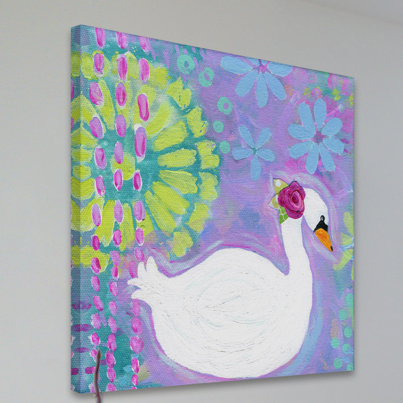 «Swan 2» par Jill Lambert, reproduction sur toile tendue, H 40 po x l 40 po x P 1,5 po
