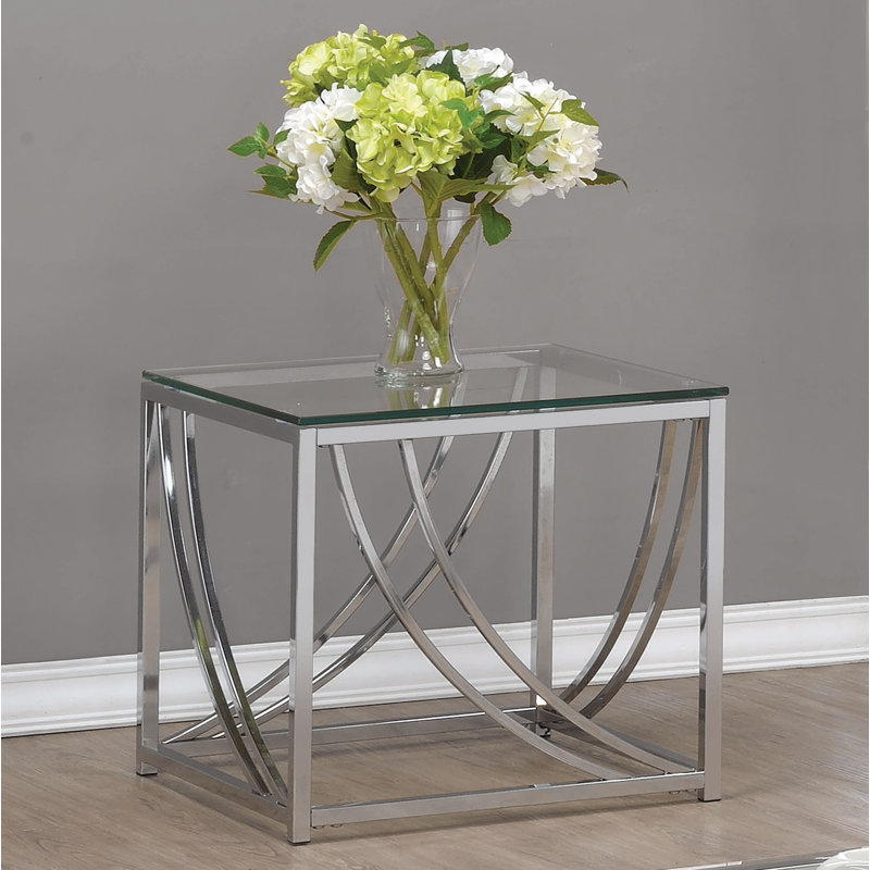 Aliaksej Glass Top End Table