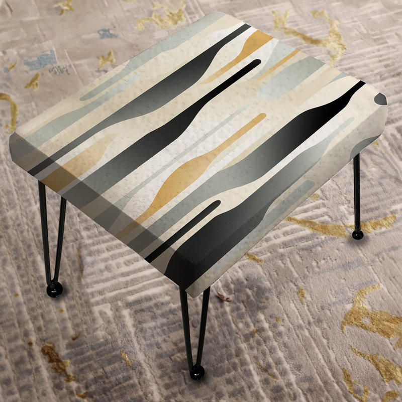 Neutral Space II - Striped Rectangle Ottoman