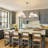 6-Light Chandelier with Pleated Fabric Shades and PVC Lining-1903637768