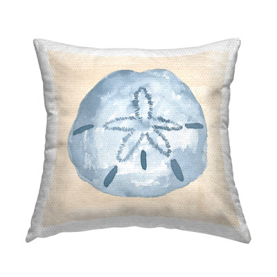 Aquatic Sand Dollar Sea Life Outdoor Printed Pillow by Lucille Price