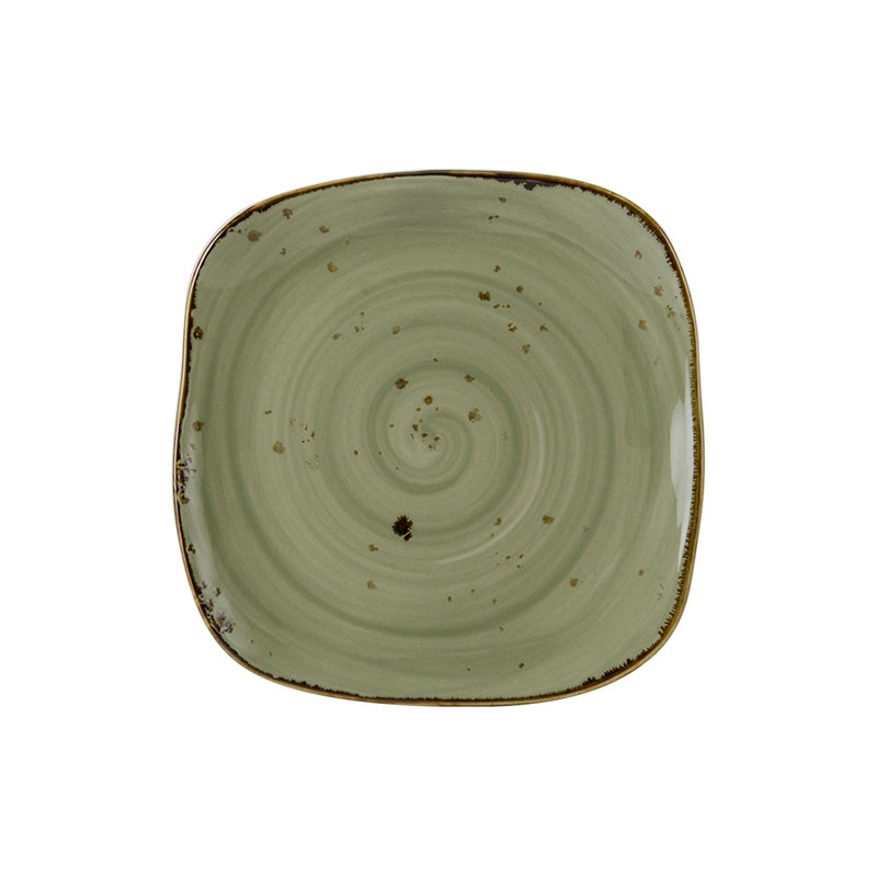 Assiette artisanale 9 po, 12 po, Vert