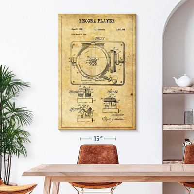 Disque tourne-disque brevet sur toile