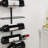 True Align Wall-Mounted Wine Rack, Black Wrought Iron, Minimalist Modern Wine Display, Alcohol Storage Solution, Holds Nine Standard Wine Bottles
