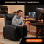 Fauteuil inclinable simple en cuir synthétique de 25,2 po de largeur, siège réglable, avec support lombaire et télécommande-129858025